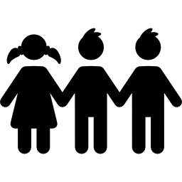 an icon of three friends holding hands represrnting peers